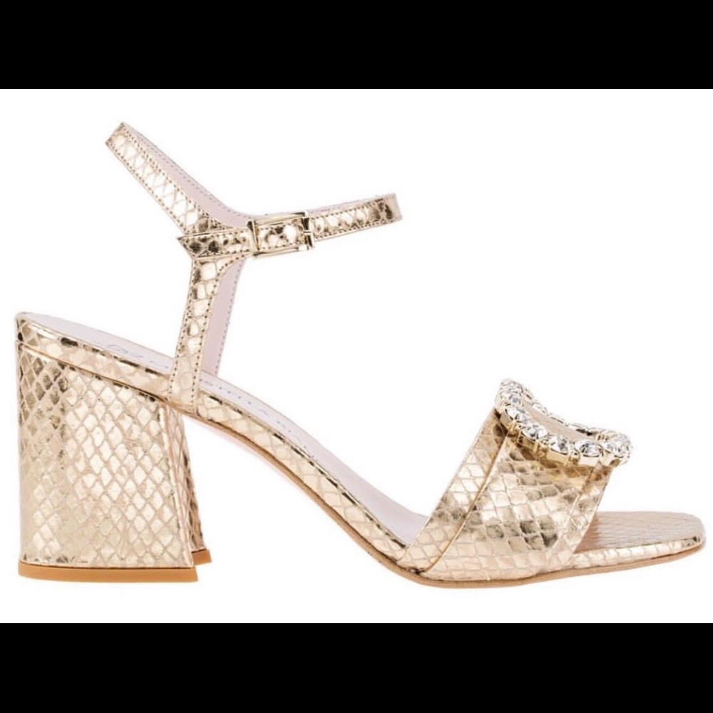 Maristella Bianco Rose Gold sandals NWT